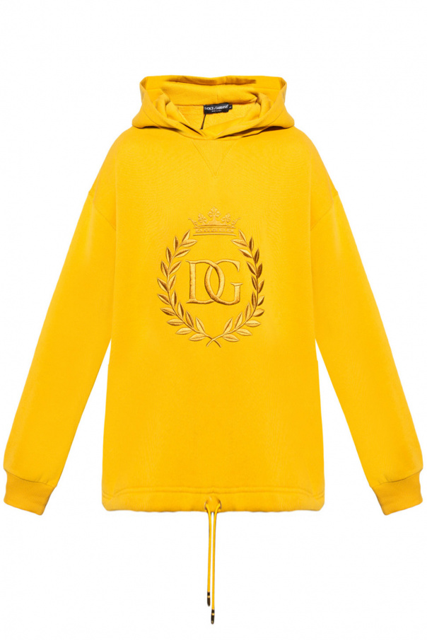 StasanetShops Mayotte Yellow Logo embroidered hoodie dolce eckigem Gabbana drawstring waist cargo shorts dolce eckigem gabbana tapered cargo track trousers item